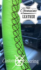 Couvre Volant En Cuir Vert