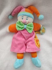 Doudou clown Jollybaby clown rose orange grelot bon etat 18cm