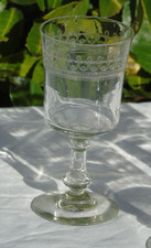 Meisenthal? Verre à eau en verre gravé. Début XXE s. Haut. 15,3 cm