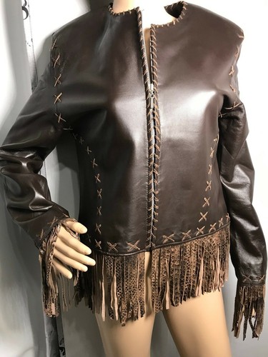 Veste spencer frangé en - ,
