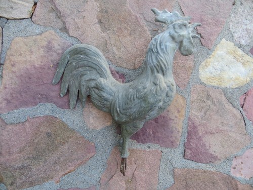 Ancienne girouette coq étain - ancienne,