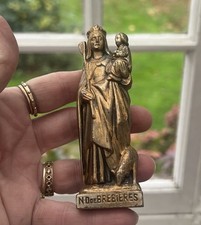 Antique Madonna Mary 4” Our Lady Of The Lambs Sheep Statuette Statue French Lamb