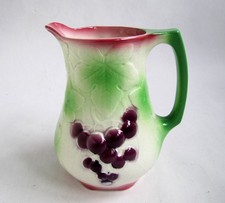 Ancien Pichet Barbotine ESDEVE 1920 - 1940 Faïence de Sarreguemines Décor Fruits