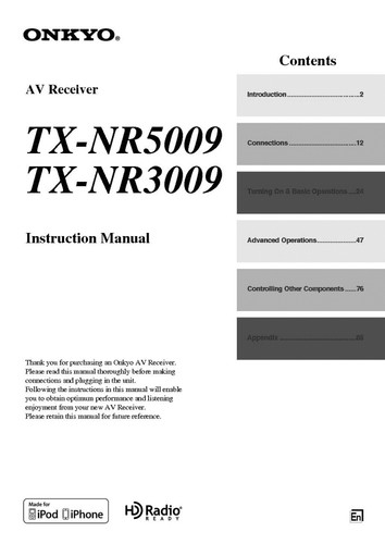 Onkyo integra nr5009 - integra, tx-nr5009