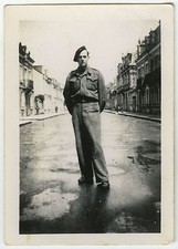 PHOTO ANCIENNE - MILITAIRE RUE CHATEAUROUX WW2 MILITARY STREET -Vintage Snapshot