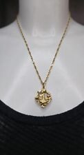 FIX Beau Collier Pendentif 1900 Art Nouveau plaqué Jugendstil Strass Fleurs XIX