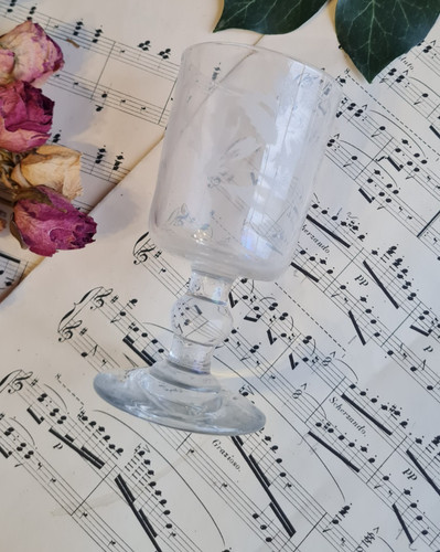Ancien verre souffle grave sur - ancien,