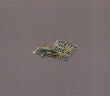 Pin's Assurance / tarifs bleus du Gan (époxy - version panneau jaune clair)