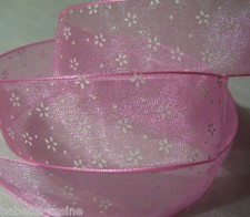 RUBAN ORGANZA - ROSE petites