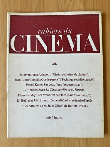 Cahiers cinéma 241 - cinéma, n°