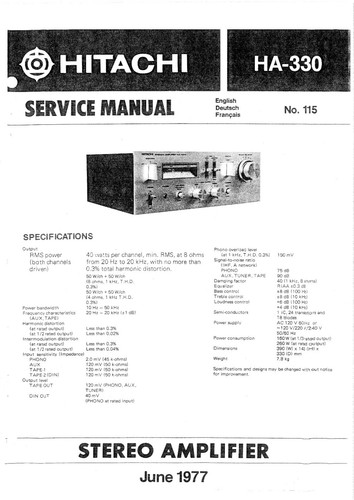 Service manual for - , hitachi