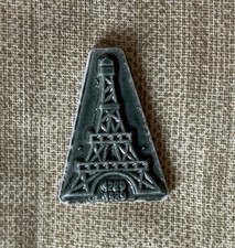 Fève Moyet Perrin Porcelaine émail vert - La Tour Eiffel