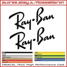 KIT 2 ADHÉSIFS RAY-BAN cm.10xcm.5 STICKERS DÉCALCOMANIES PEGATINAS AUTOCOLLANT