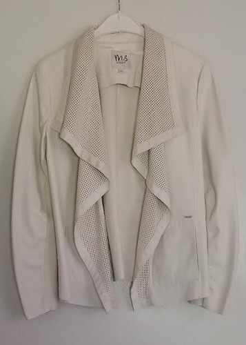 Veste blanche matières cuir - 2,