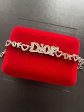 Dior Vintage Silver Charm Link  Bracelet Love Theme