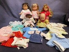 LOT DE 5 ANCIENNES POUPEES MINI COROLLINE COROLLE + TROUSSE DE PETITS  VETEMENTS