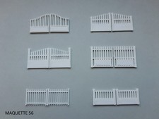 ho lot de 6 portails barrières blancs clôture décor train diorama modélisme
