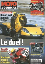 MOTO JOURNAL N°1227 DUC 748 VS RENAULT SPIDER / HONDA CBR 1100 XX / APRILIA 6.5