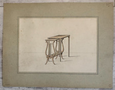 Projet Meuble Aquarelle Crayon Table Buffet Ornement Décoration Style Napoléon