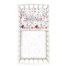 Draps Disney « Minnie Baby » complets pour lit bébé lit bébé en pur coton