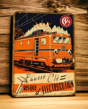 Plaque métal SNCF Electrocution