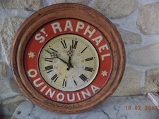 ANCIENNE HORLOGE PUBLICITAIRE ST RAPHAËL QUINQUINA TOLE VINTAGE CLOCK  Japy