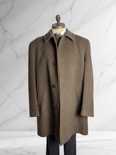 Veste Vintage Loden Marron Taupe En Laine Vierge Made In Italy Homme Taille 54