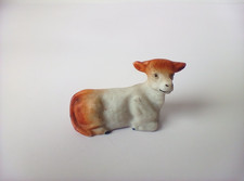 Ancienne Fève Allemande Vache 31mm Biscuit Hertwig Figurine Sujet Miniature