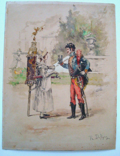 Aquarelle originale soldat - aquarelle,