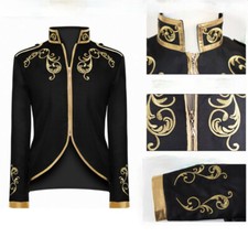 Veste Médiévale Pour Hommes Costume Chic Broderie Hauts Manteau Cosplay Rétro