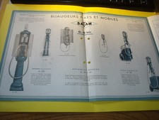 RARE DEPLIANT D EPOQUE POMPE A ESSENCE CHAR ROMAIN CUVE SATAM MECANIQUE G12 BIS