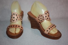 MINELLI Sandales Compensées Cloutées cuir T 38 BON ETAT