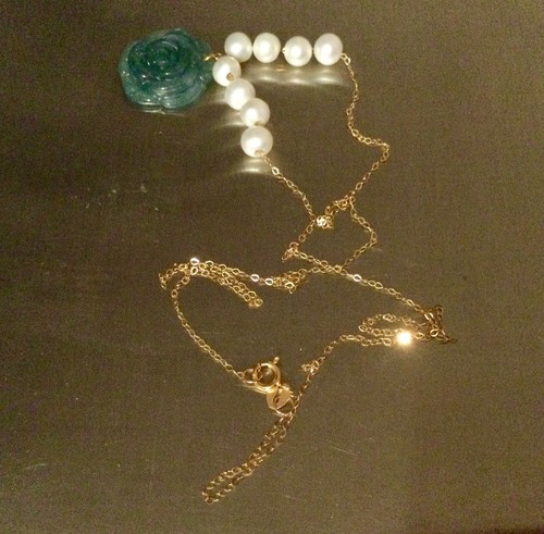 750 jade perles collier - or, 750-jade-perles-collier