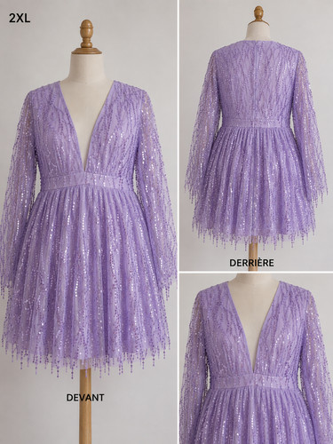 Robe courte sequins - robe,