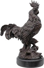 Statue coq robinet de bronze