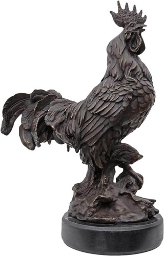 Statue coq robinet bronze - coq,