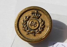 RARE BOUTON UNIFORME MILITAIRE ANCIEN - INITIALE "CE" + COURONNE, LAURIER D:22mm