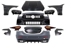 Kit Carrosserie pour Mercedes C W205 Conversion W206 C63 Look Pare-chocs Phares