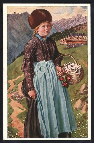 Femme costume tyrolien de - en,
