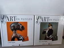 LOT 2 LIVRE PUZZLE - L ART EN PUZZLE - L AFRIQUE + LA MUSIQUE - COMPLET BEL ETAT