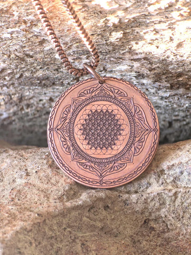 Collier fleur vie - collier, cuivre
