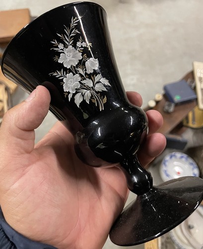 Vase opaline noire verre - noire,