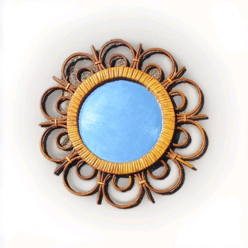 Miroir soleil rotin goût - soleil,