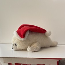 Adorable Phoque en Peluche 36cm YOMIKO avec Bonnet de Noël TBE