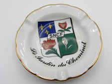 Cendrier en porcelaine de Limoges " Le Jardin du Cheminot - SNCF "