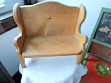 Rustic Handcrafted Wooden Child Doll Bench  12" tall