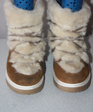 LOUISA Boots Fourrées Laine et Daim Marron Beige T 39 TBE