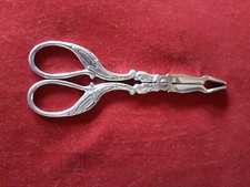 Ciseaux pinces raisins, crustacés, sucres métal argenté Bon état