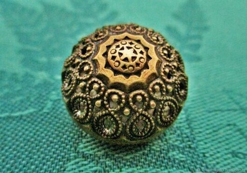 Bouton bronze ancien - bouton, ajouré