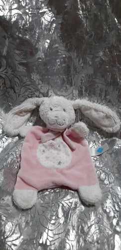 Doudou plat lapin - plat, rose